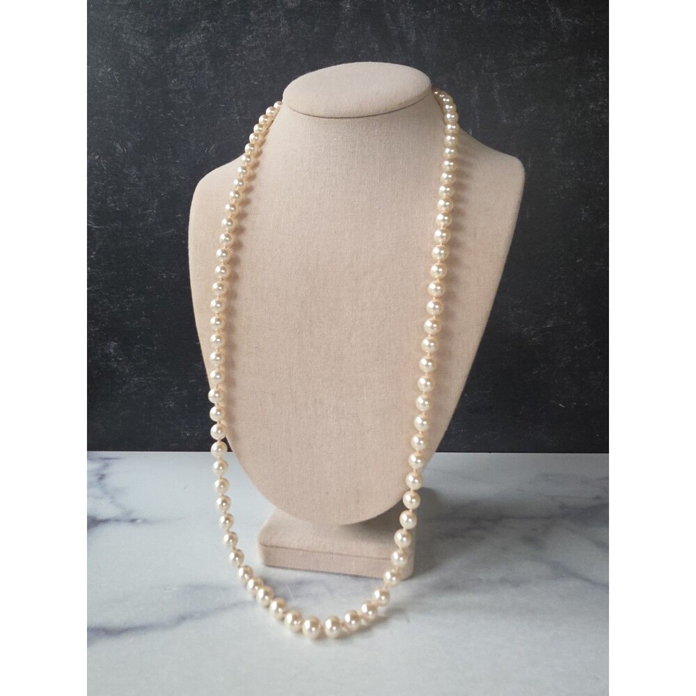 Faux Pearl Beaded Necklace Vintage Costume Jewelry